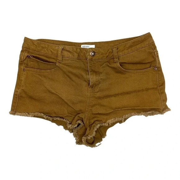 Forever21 Premium Brown Denim Shorts US Size 30 - Picture 1 of 5